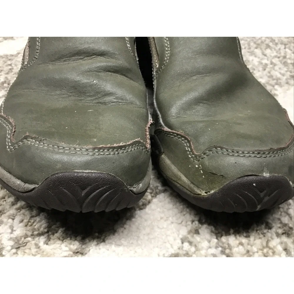 Merrell Boulder Ventilator Greenish Leather Mesh Slip-On Shoes Size 7 Men's